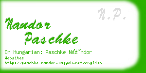 nandor paschke business card